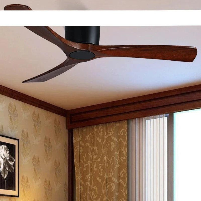 48-Inch Modern White Wood Ceiling Fan with Integrated LED Light and Remote Control