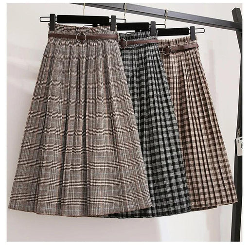 Timeless High-Waisted Plaid Maxi Skirt - Essential for Autumn-Winter