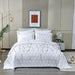 Elegant Embroidered Cotton Quilt Set - 3PC Queen Size Bedspread for Serene Summer Nights