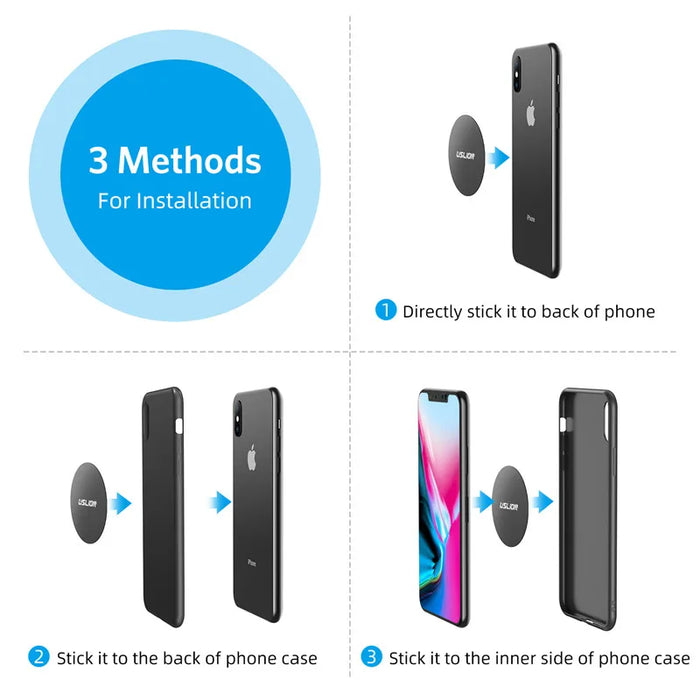 Magnetic iPhone Holder with Metal Plate - Versatile Hands-Free Mount for All Models