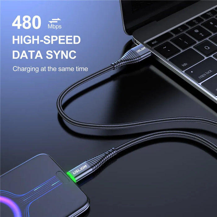 Ultra-Fast 5A LED Micro USB Charging Cable - Data Sync with Stylish Illumination