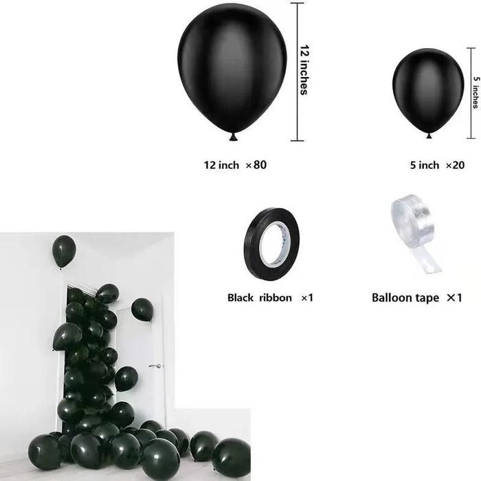 Sophisticated Black Latex Balloon Arch Kit for Effortless Event Elegance