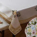 Charming Floral Embroidered Round Cotton Linen Table Cover