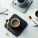 European Chic Ceramic Coffee Set - Elegant Gold Highlights for a Deluxe Dining Experience