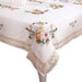 Charming Floral Embroidered Round Cotton Linen Table Cover