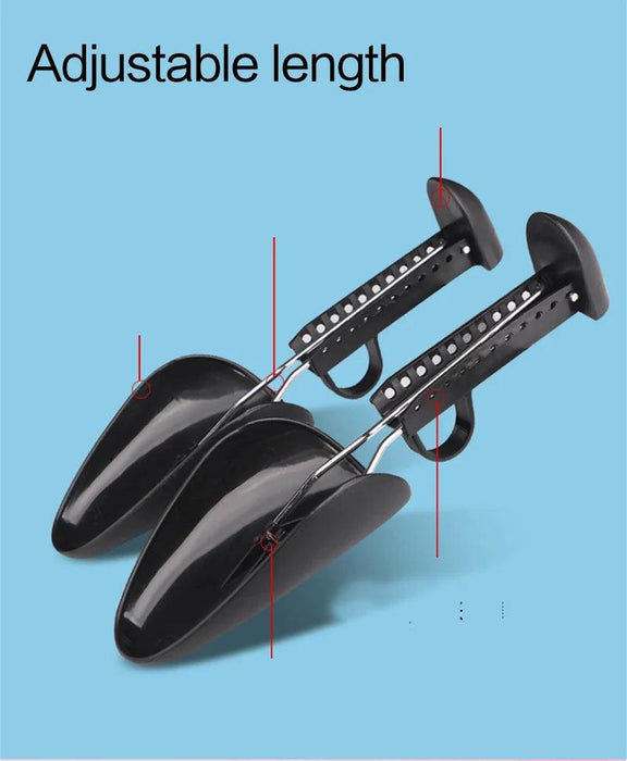 Adjustable Black Shoe Stretcher Set for Men and Women – Durable Plastic Shoe Trees