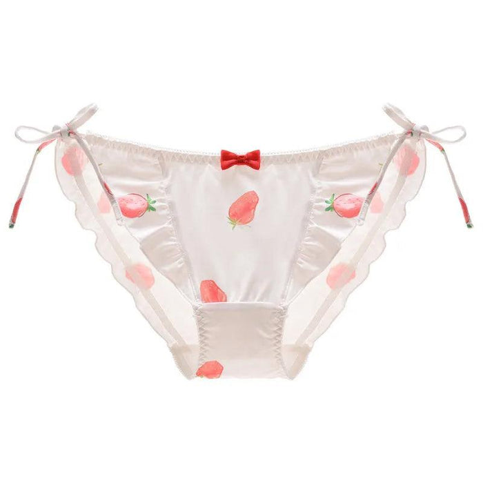 Whimsical Strawberry Ruffle Seamless Women's Underwear for Girls in Japanese Fashion