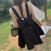 Elegant Retro Black Sundress with Back Bow for Women - Korean Style Party and Holiday Chic