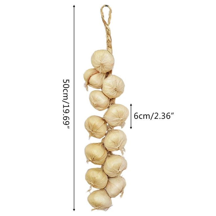 Lifelike Garlic String Decoration for Home, Garden, and Event Styling – M6CE