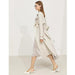 Chic Minimalism Women's Double Breasted Trench Coat with Adjustable Sashes for Office and Everyday Elegance