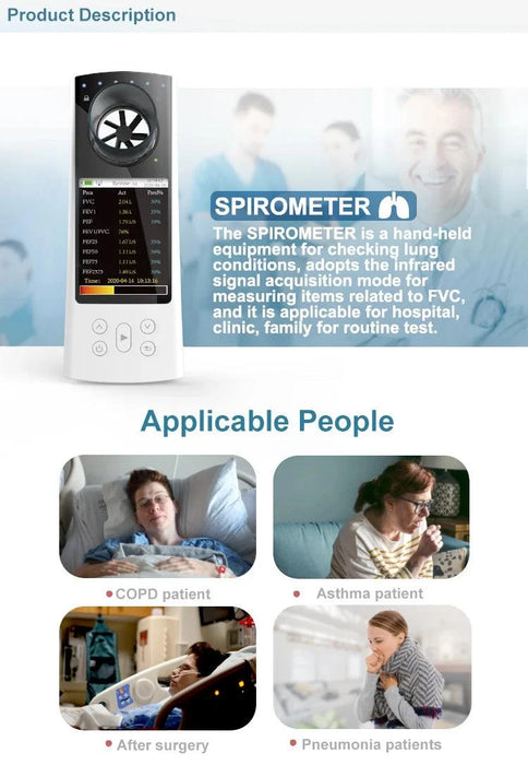 Smart Bluetooth Spirometer for Accurate Lung Function Monitoring and Data Analysis