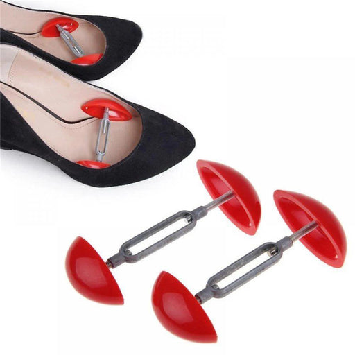 Comfort-Enhancing Portable Mini Shoe Stretchers for Men and Women - Adjustable 2-Pack Red Width Expanders