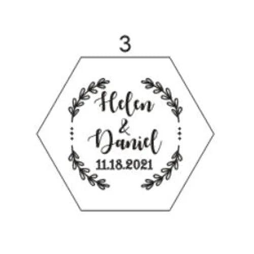 Customizable Transparent Hexagon Acrylic Ring Box with Engraved Name and Date - Elegant Jewelry Display