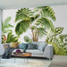 Customizable 3D Tropical Foliage Wallpaper Mural - Refresh Your Interior