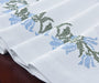 Elegant Blue Harebell Floral Embroidered Table Runner - Luxurious Cotton Home Accent