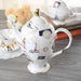 Elegant Bone China Tea and Coffee Service - Premium Porcelain Teapot, Creamer, Sugar Bowl, and Cups for Luxurious Teatime Gatherings