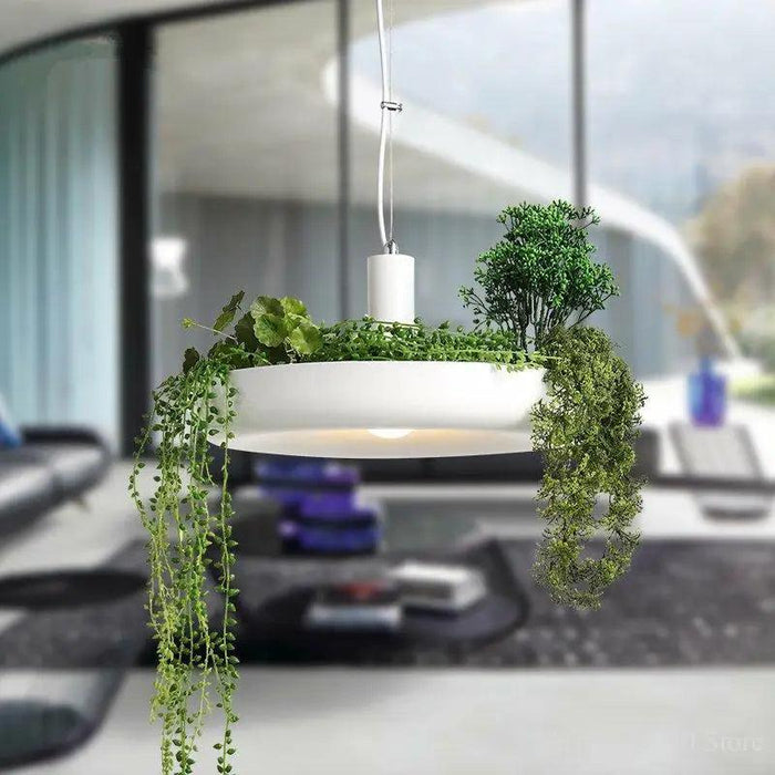 Modern Adjustable Iron LED Plant Pendant Lamp - Stylish Indoor Hanging Light for Home Decor