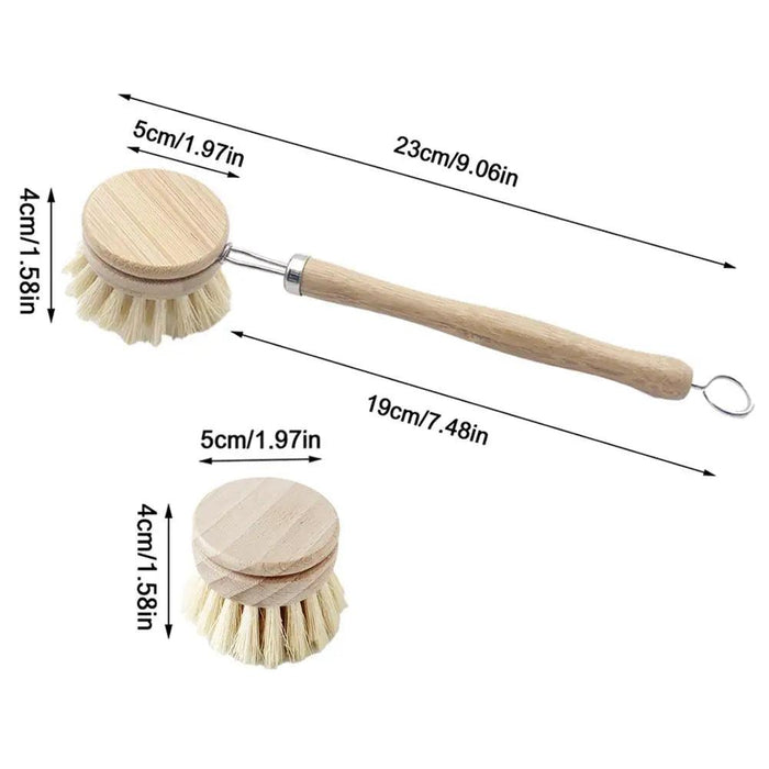 Eco-Friendly Bamboo Scrubber with Natural Sisal Bristles