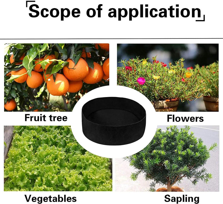 15 Gallon Multi-Purpose Black Fabric Garden Planter Bag for Herbs, Flowers, and Vegetables