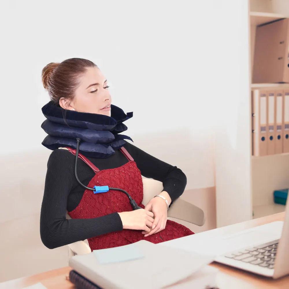 Neck Pain Relief Traction System with Four-Layer Posture Support