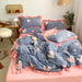 Luxurious Velvet Striped Fleece Bedding Collection - 3 or 4 Piece Set with Ruffled Duvet Cover and Flannel Sheets