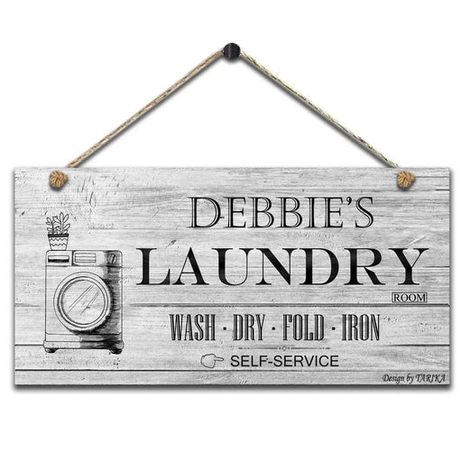 Elevate Your Laundry Room Decor with Vintage Wooden Wash, Dry, Fold, and Iron Sign