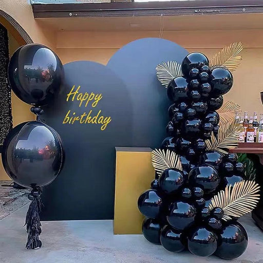 Sophisticated Black Latex Balloon Arch Kit for Effortless Event Elegance