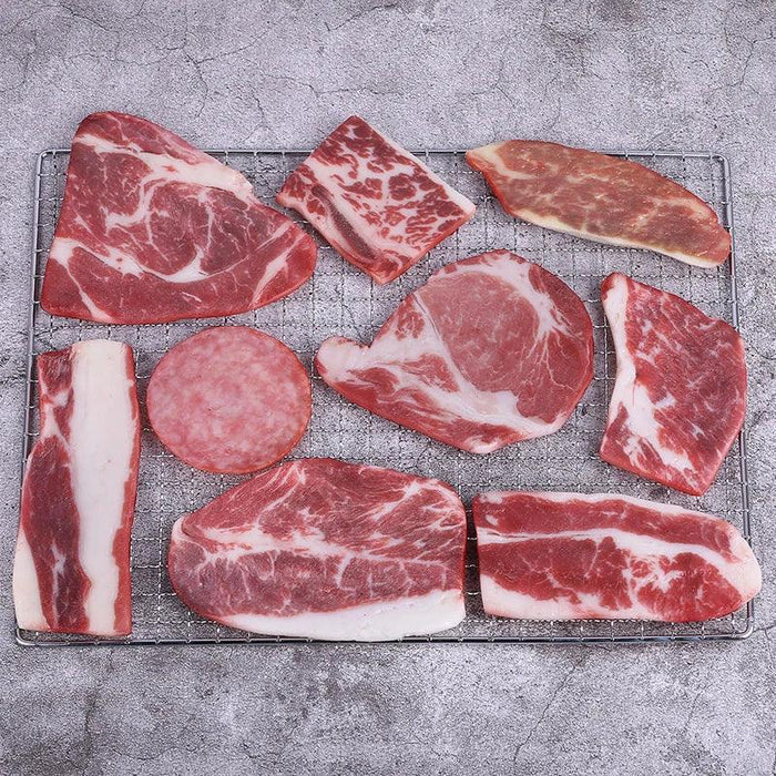 Lifelike Meat Replica Props for Photography and Home Decor - Realistic Steak, Pork, and Bacon Models