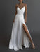 Chic Women's White Sleeveless V-Neck Mini Dress with Elegant Thin Straps for Party Elegance