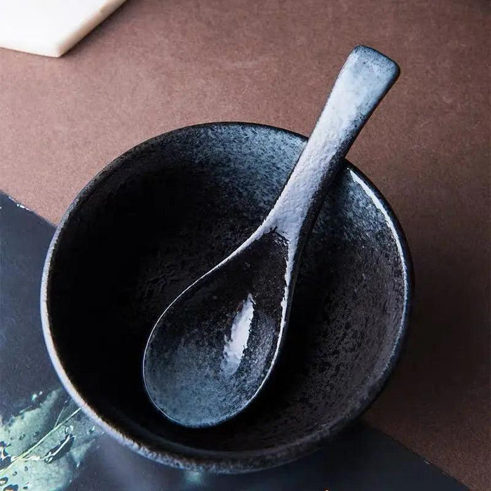 Sophisticated Japanese Ceramic Soup Spoon - Chic Tableware for Dining & Special Occasions - Safe and Non-toxic Design