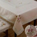 Charming Floral Embroidered Round Cotton Linen Table Cover