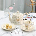 Charming Vintage Butterfly Tea and Coffee Set - Exquisite Porcelain and Bone China, Luxurious 800ml Pot with Matching Saucer