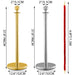 Elegant Gold Stainless Steel Stanchion Set with Red Velvet Rope & Secure Base for Event Management