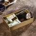 Elegant Brass & Leather Jewelry Organizer Tray Set for Stylish Storage