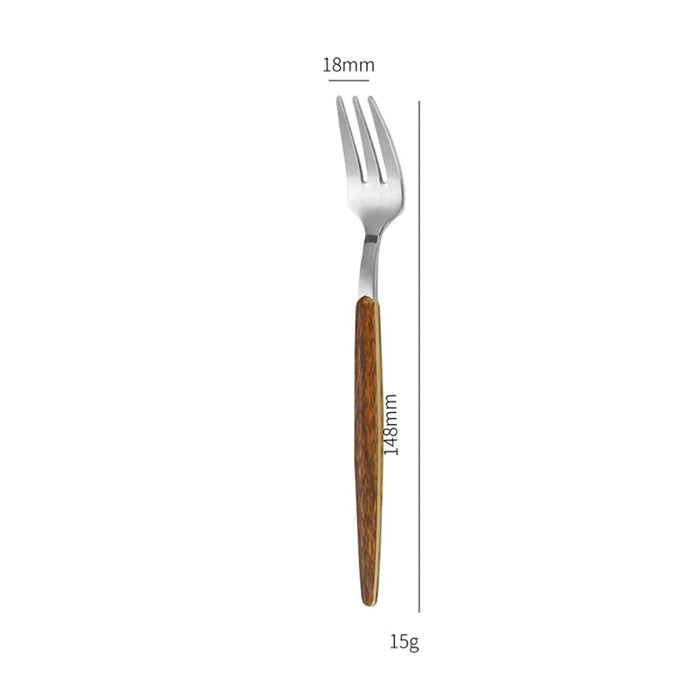 Luxurious Stainless Steel Cutlery Set with Elegant Wood Grain Handles