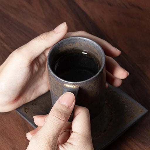 Japanese Retro Ceramic Tumbler with Rust Glaze