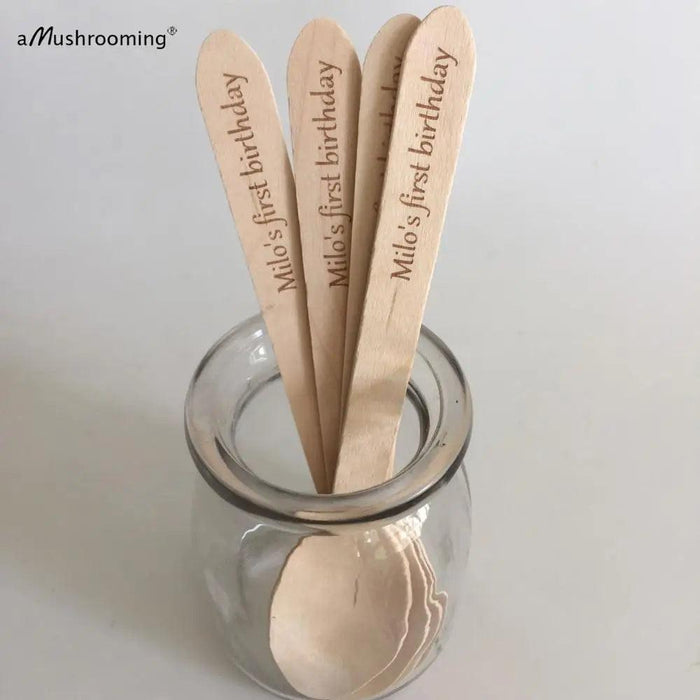 Customized 50-Piece Engraved Birch Wood Spoon Set for Special Occasions