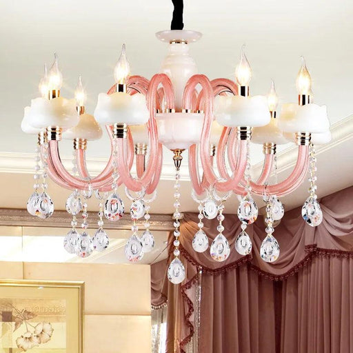 Enchanting Pink Crystal Chandelier for Dreamy Spaces