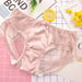 Charming Ruffled Satin Heart Print Panties for Women - Delightfully Cute Seamless Underwear