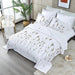 Elegant Embroidered Cotton Quilt Set - 3PC Queen Size Bedspread for Serene Summer Nights