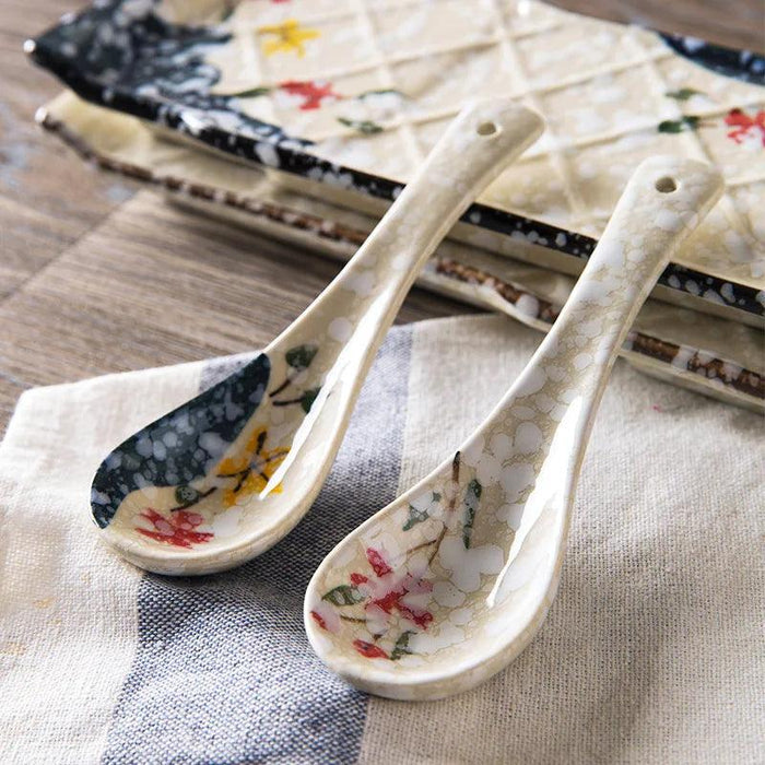 Kids' 14cm Delightful Japanese-Inspired Ceramic Spoon for Mealtime Magic