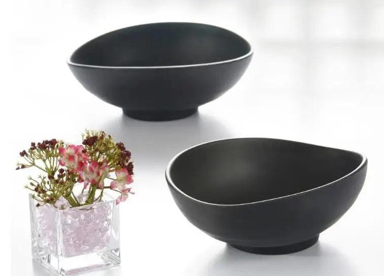 30-Piece Elegant Black Frosted Melamine Ramen Bowl Set - Essential for Gourmet Dining and Korean Cuisine