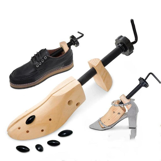 Eco-Friendly Pine Adjustable Shoe Stretcher with Supportive Trees for Leather Footwear