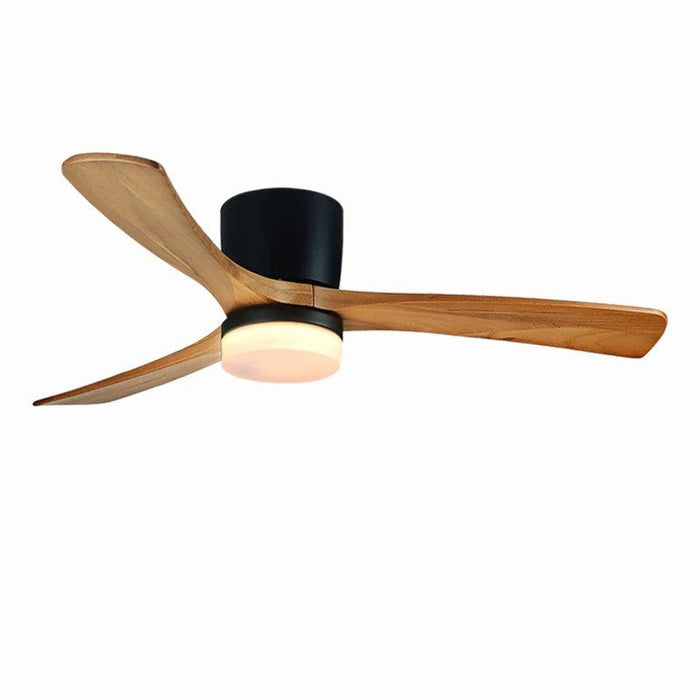 48-Inch Modern White Wood Ceiling Fan with Integrated LED Light and Remote Control