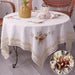 Charming Floral Embroidered Round Cotton Linen Table Cover