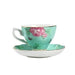 Elegant Black Floral Porcelain Tea Cup and Saucer Set - A Touch of Luxury for Special Occasions