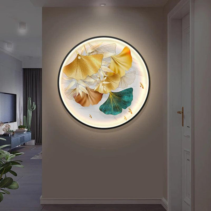 Ginkgo Leaf Serenity: Modern LED Wall Lamp for Stylish Home Illumination