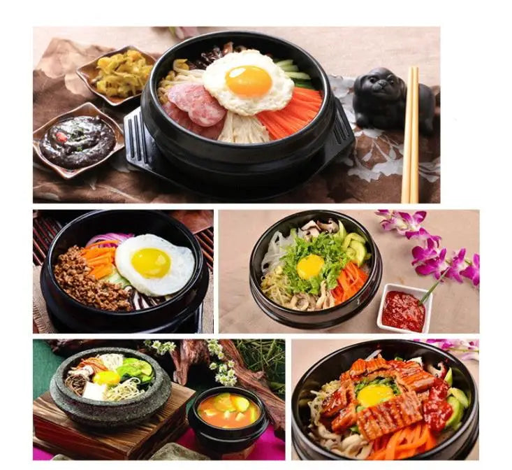 16-Piece Dolsot Stone Bowl Set for Authentic Korean Dining - Perfect for Bibimbap, Ramen, and Soups