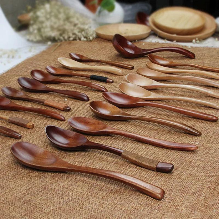 Handcrafted Eco-Friendly Japanese Wooden Spoon - Essential Tool for Soups, Rice, and Desserts