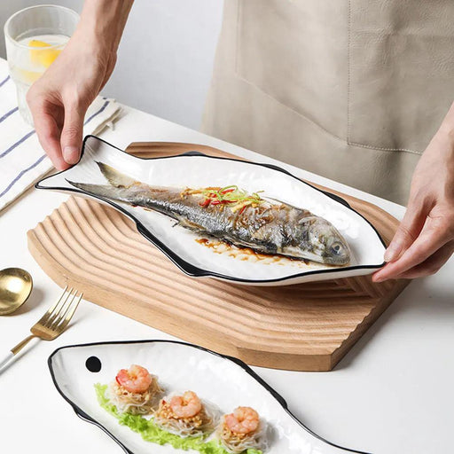 Chic Ceramic Fish-Shaped Steamer Tray: Elevate Your Healthy Cooking Game